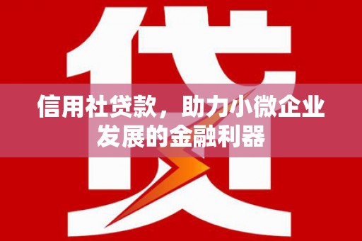珠海信用社贷款，助力小微企业发展的金融利器