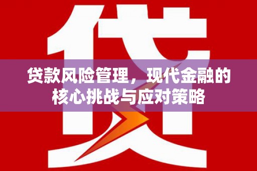 珠海贷款风险管理，现代金融的核心挑战与应对策略