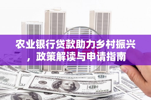 珠海农业银行贷款助力乡村振兴，政策解读与申请指南